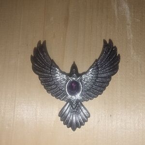 New Raven Metal Alloy Pendant With Purple Stone